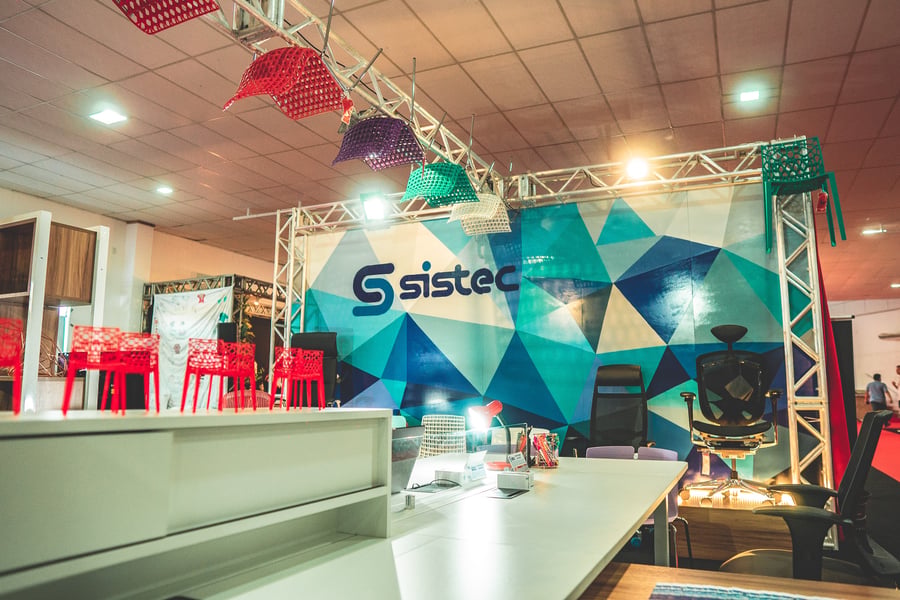 Estande Sistec Móveis — Exposição corporativa